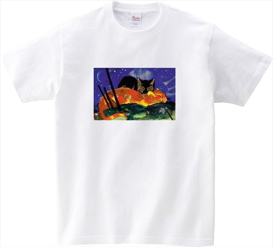 [T-shirt]Cat painting T-shirt "Two Cats" Franz Marc 03