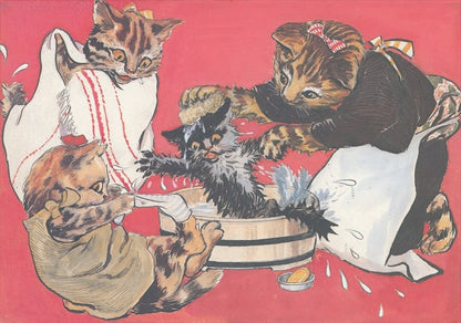 [T-shirt]Cat painting T-shirt "Cat's water" Kitazawa Rakuten 09