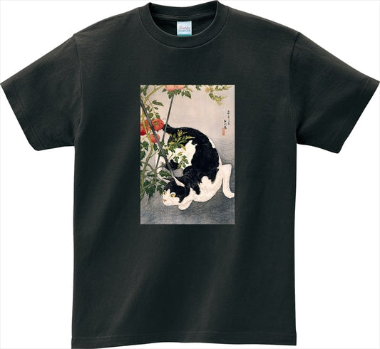 [T-shirt]Cat painting T-shirt "Tomato and cat" Takahashi Shotei 14