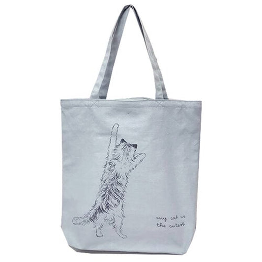 [Bag]Tote bag cat [jou jou lier] with 3 pockets green