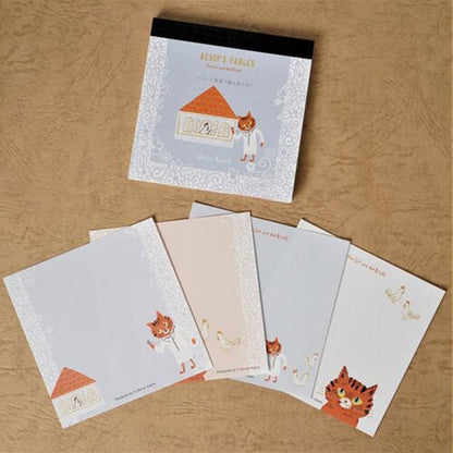 [Stationery]Block Memo | [Shinzi Katoh (R)] Cats and Birds Aesop's Fables *Set of 2