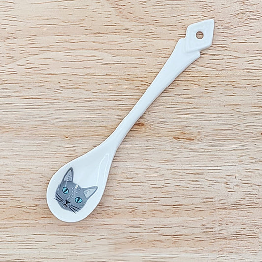[Kitchen/household]Miao Miao Ceramic Spoon Gray Cat